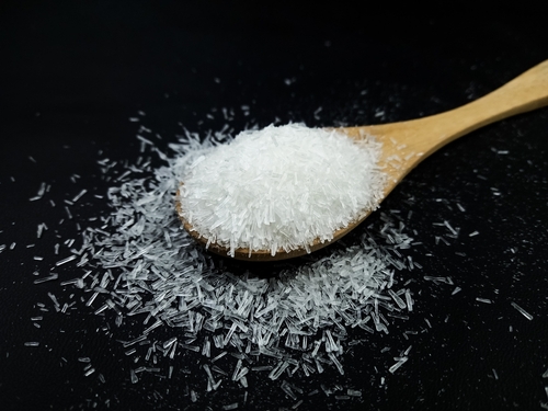 Monosodiumglutamate,(msg,Or,E621),Or,Micin,In,Spoon,Isolated,Black